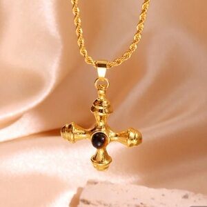 Elegant Gold Cross Pendant Necklace